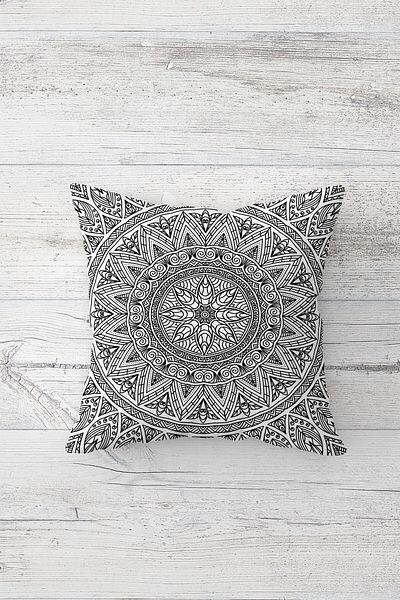 on the clouds Ethnic Fractal Patterned Hidden Zippered Throw Pillow Cover Set - 4 Pieces