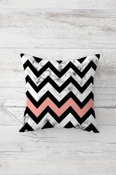 on the clouds Geometric Zigzag Patterned Hidden Zippered Throw Pillow Sofa Pillow Set - 4 Pieces