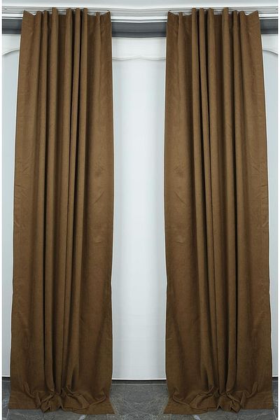 AKÇA TEKSTİL Woven Brown Color (extraphore Drawstring) Single Wing Background Curtain 150x260 Cm