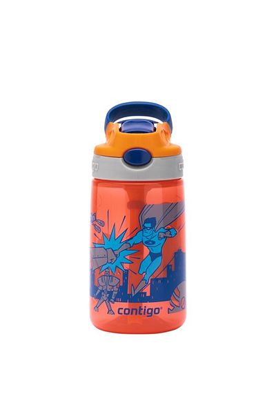 Contigo Gizmo Flip Super Hero Kids Water Bottle 420ml Orange