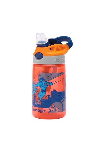 Contigo Gizmo Flip Super Hero Kids Water Bottle 420ml Orange