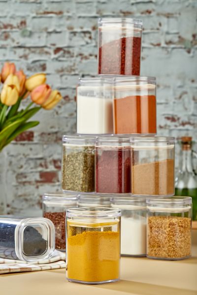 FBZhome 12 Pieces 200 Ml Acrylic Spice Jar Storage Container