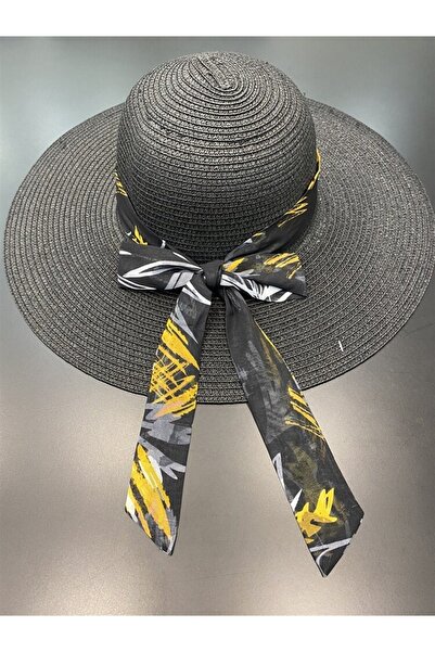 Markano Pălărie de paie cu detalii din șifon