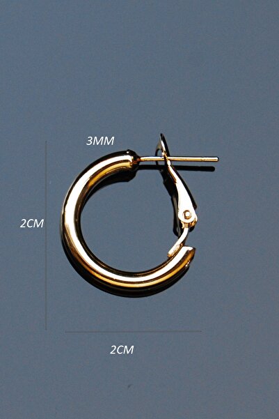 Rua Jewelry Altın Renk Boru Halka Klipsli Küpe 3mm 2x2