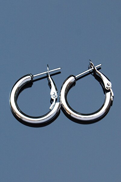 Rua Jewelry أقراط فضية اللون بمشبك دائري 3 مم 2 × 2