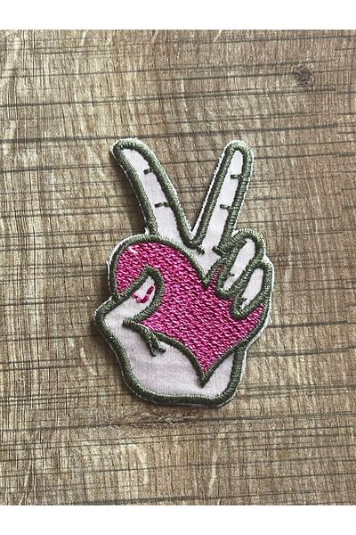 Gönülden Tasarım 7x5 cm Broderie de inimă de mână Broderie care se lipsește cu călcat Aplicație Patch Accesoriu de cusut
