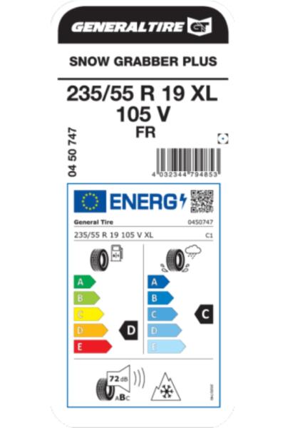 GENERAL 235/55r19 Xl 105v Fr Snow Grabber Pulus Suv Kış Lastiği 2023 Üretim