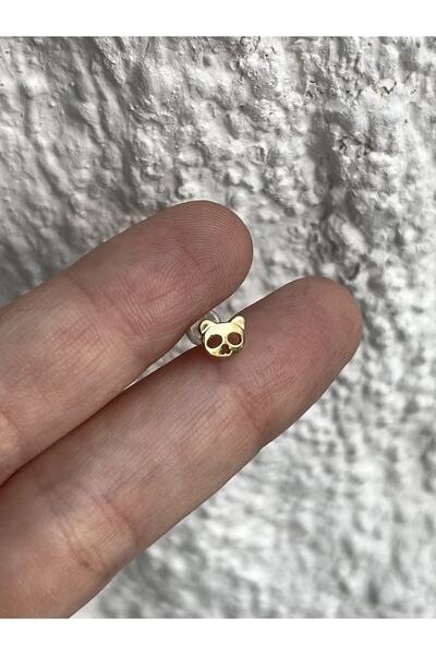 denizden silver Tekli Mini Gümüş Panda Küpe - 1 Adet