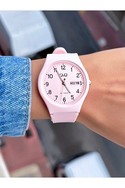Q&Q Unisex Wristwatch Silicone Cord Sports Model Waterproof with Calendar