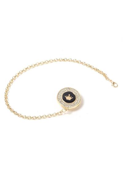 Sahi Aksesuar Zircon Stone King Crown Model Pacifier Chain