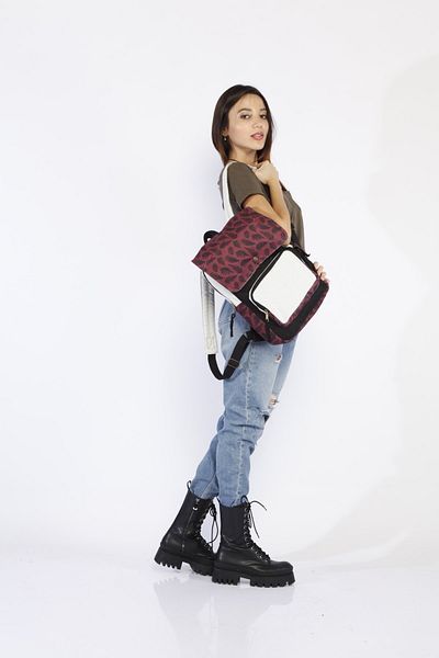Street Bag Γυναικείο σακίδιο πλάτης με λευκό κάλυμμα Ethnic αυθεντικό σχέδιο