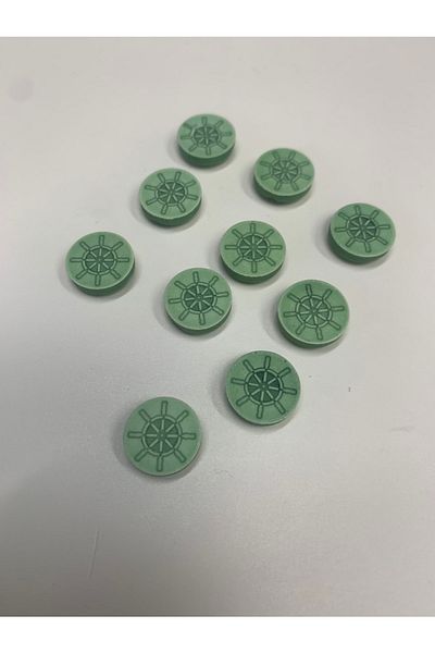 Rengarenk tuhafiye ve hobi Button Antique Green Button Custom Painting 1.5x1.5cm 10 Pieces