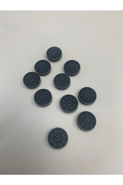 Rengarenk tuhafiye ve hobi Button Antique Anthracite Gray Special Painting 1.5x1.5cm 10 Pieces
