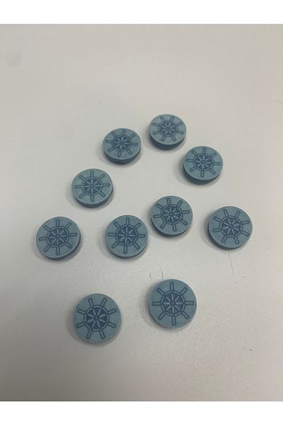 Rengarenk tuhafiye ve hobi Button Antique Water Blue Special Painting 1.5x1.5cm 10 Pieces