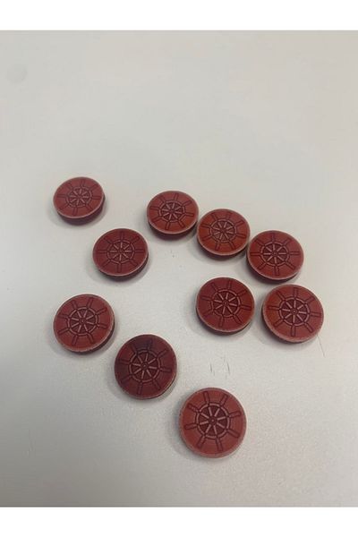 Rengarenk tuhafiye ve hobi Button Antique Red Button Custom Painting 1.5x1.5cm 10 Pieces