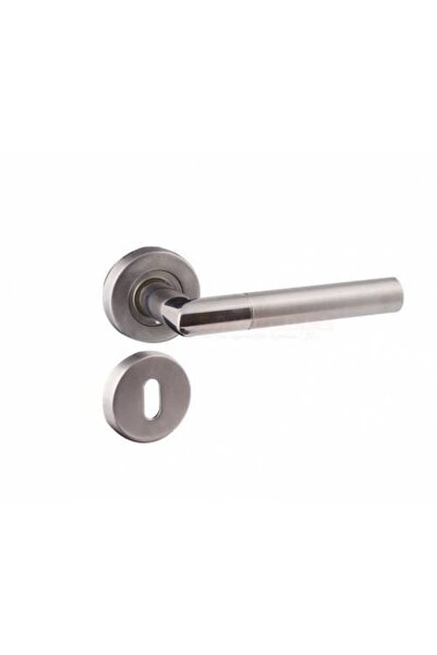 İstanbul E-Hırdavat Rozetli Kapı Kolu Paslanmaz Oda Kapı Kolu 1 Takım