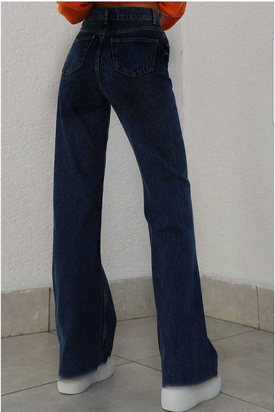 Livik Cold Chocolate Power Lycra Navy Blue Дънки със свободни крачоли от ликра със супер висока талия