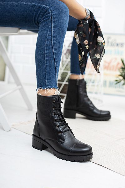 Deripabuc Genuine Leather Black Women's Leather Boots Dp46-1710
