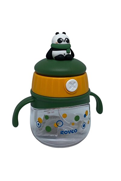 Rovco 240ml Pipetli Hayvan Kapaklı Akıllı Pipet Toplu Tritan Su Matarası