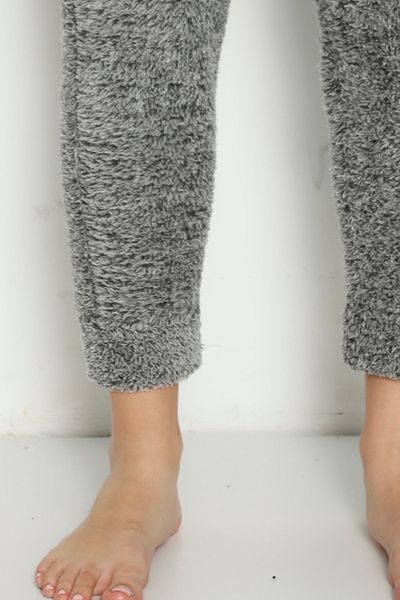 Ladytime Luxury Fleece Winter Pocketless Sleepwear Bottoms - Fluffy Design