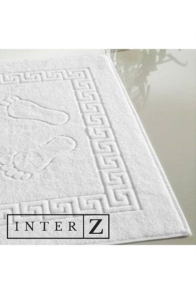 INTER Z White Foot Towel Mat 100% Cotton 50x70 Cm, High Gramage