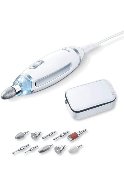 Beurer Mp 62 On Professional Nail Cutter with Manicure and Pedicure Accessories and LED Light, White