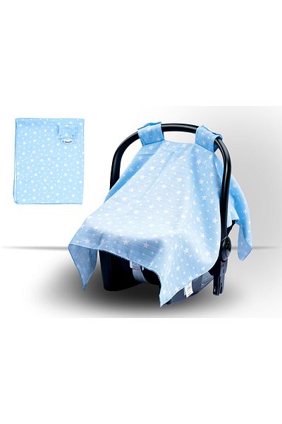 Miniworld Star Patterned Colorful Muslin Stroller Cover