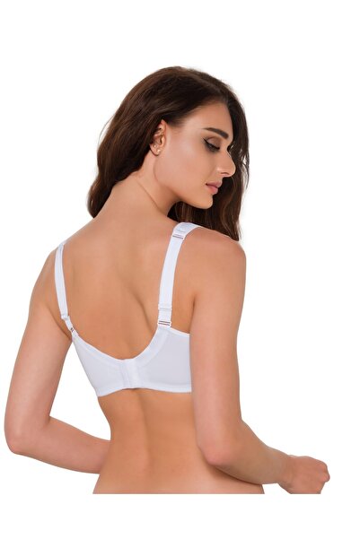 AYCI Σουτιέν οδοντοστοιχίας από βαμβακερό μικροχτενισμένο χτενισμένο βαμβάκι με τσέπες Λευκό