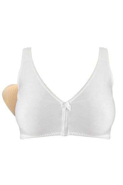 AYCI Бавовняний мікрофлісовий бюстгальтер з кишенями, білий