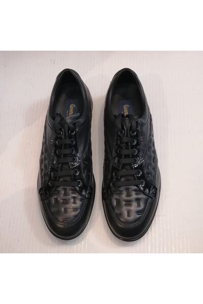 Gianfranco Lattanzi Uniseks Hakiki Deri Siyah Kombin Ağır Kauçuk Tabanlı Yumu...