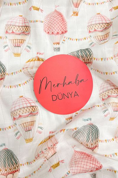 Tuğba Kuğu Newborn Muslin Blanket and Memory Cards Set - Turkish