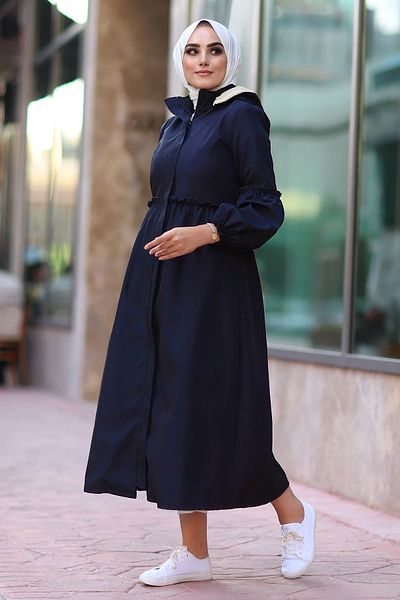 InStyle Balloon Sleeve Gathered Coat