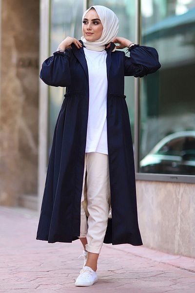 InStyle Balloon Sleeve Gathered Coat