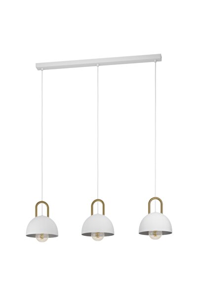 Eglo 99696 "CALMANERA" 110 Cm Yüksekliğinde Çelik Beyaz, Pirinç Sarkıt Avize