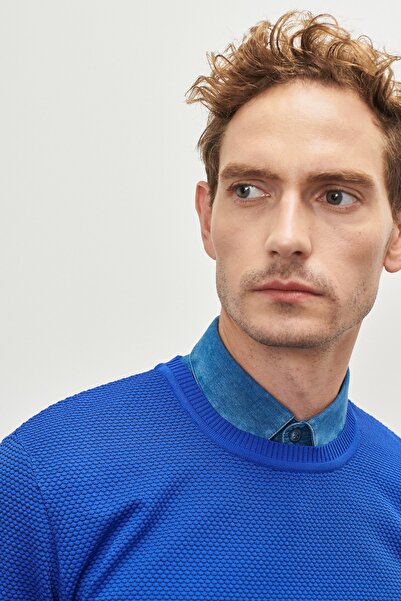 ALTINYILDIZ CLASSICS Чоловічий зимовий светр Sakssiyah Standard Fit Regular Fit з горловиною з медовою текстурою з сотами