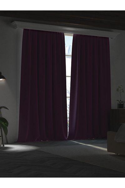 FAVOLLİ Perdele opace de culoare lavandă închisă Seria Midnight