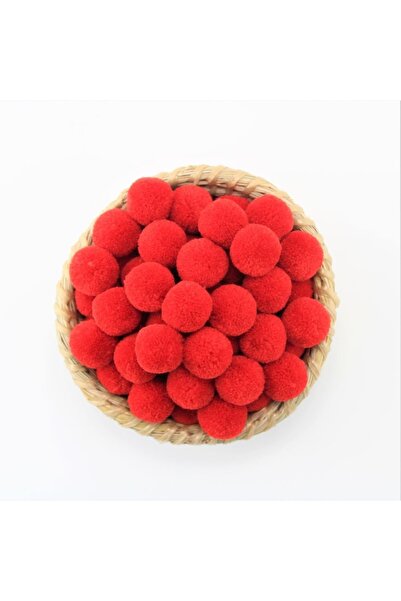 Chuva بومبوم صوف أحمر 2 سم 50 قطعة