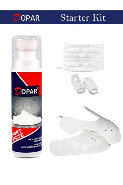 Dopar Starter Kit - Beyaz Spor Ayakkabı Boyası+ayakkabı Kırışıklık Önleyici+tak Bırak Bağcık