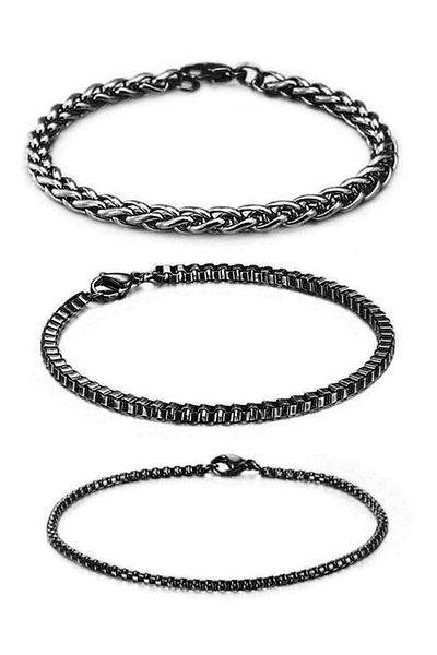 The Collection 3-Piece Angelus Cube Knitted Model Unisex Sports Bracelet Set