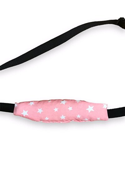 Babynia مسند رأس لعربة الأطفال ومقعد السيارة مصنوع من القطن بنمط نجمة وردية