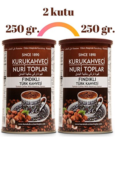 kurukahveci nuri toplar Fındıklı Türk Kahvesi 250 gr 2 Adet Teneke Kutu1,5 Gr...