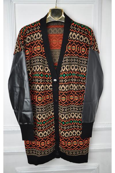 elma abone Cardigan cu mâneci din piele