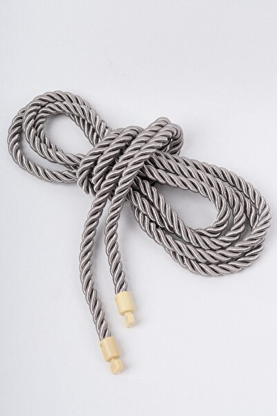 PerdeClick Culoare Gri Snur Clasic Dublu Tulle Cortina Funda Coarda 400 Cm