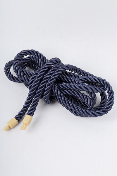 PerdeClick Culoare Bleumarin Snur Clasic Dublu Tulle Cortina Funda Coarda 250 Cm