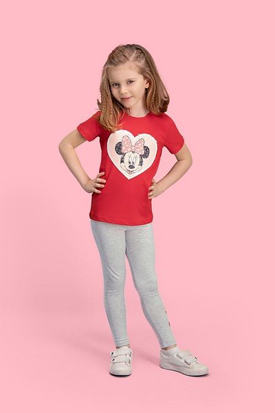 Mickey & Minnie Mouse Licensed Red Girls' Pajama Set