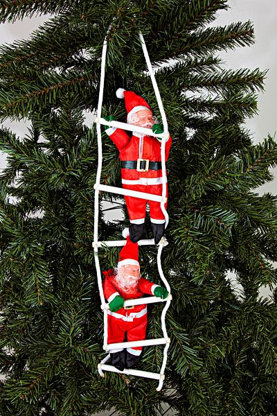 Waldern Christmas Ornament Set of 2 Santa Claus with Ladder 65cm