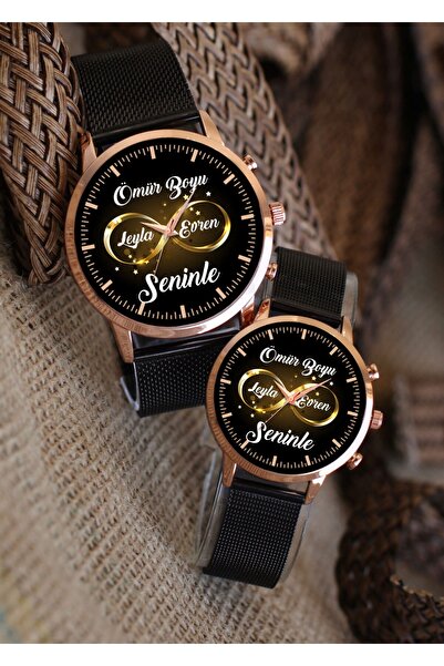 Kubbehan Ömür Boyu Seninle Isimli Ve Tarihli Sevgili Çift Kol Saatleri