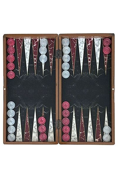 ESER Marble Black Large Size Backgammon Set