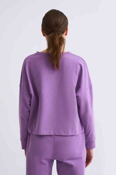 THERECOLOR Organic Purple Women's Crop Sweatshirt Long Sleeve