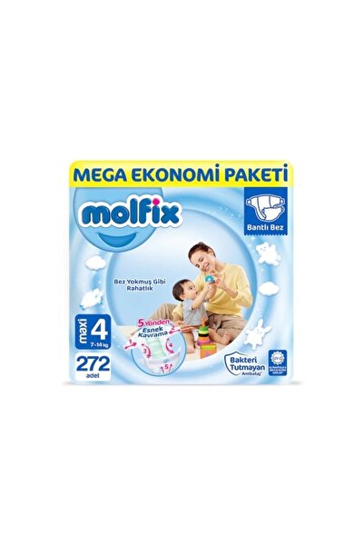 Molfix Bebek Bezi 4 Numara Maxi Mega Ekonomi Paketi 272 Adet